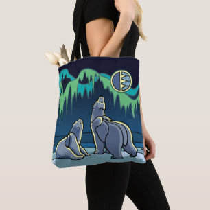 Polar Bear & Cub Tote Tribal Bag Bear Bag