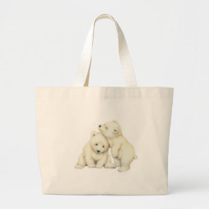 Polar Bear Cubs Large Tote Bag