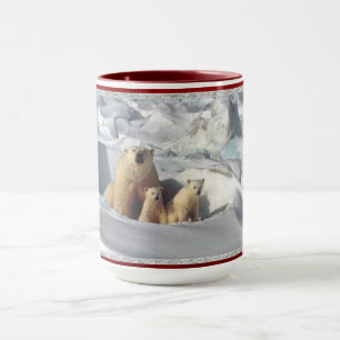 Polar Bear Cubs Snow Photo Mug