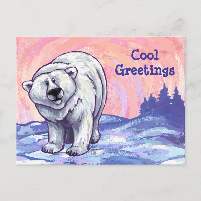 Polar Bear Customisable Postcard (Front)