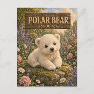 Polar Bear Cute Baby Storybook Nursery Animal Postcard