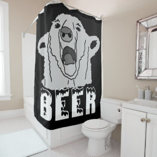 Polar Bear Dark Shower Curtain
