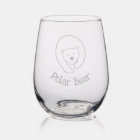 Polar Bear Design Etched Glassware