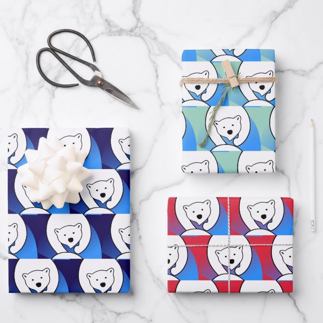 Polar Bear Design Wrapping Paper (Front)