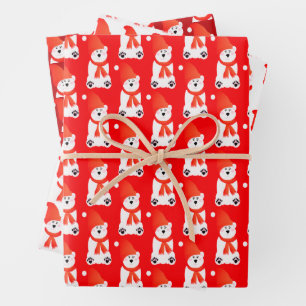 Polar Bear Designed Wrapping Paper Sheet