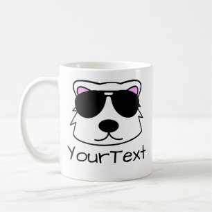 Polar Bear Doodle Face Personalised Coffee Mug