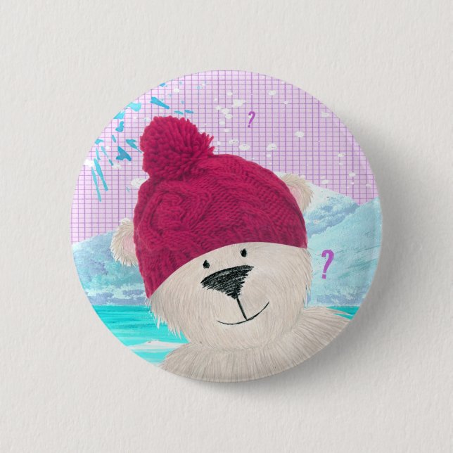 Polar Bear dude 6 Cm Round Badge (Front)