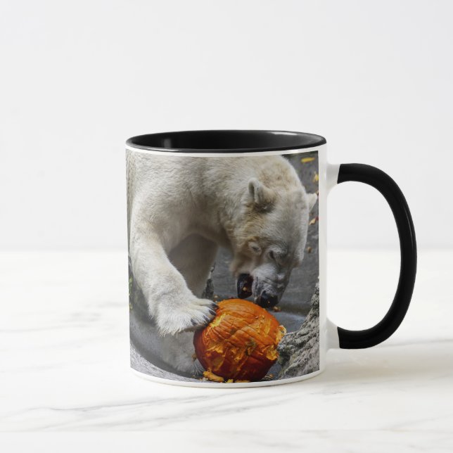 Polar Bear Eating a Pumpkin Mug (Right)