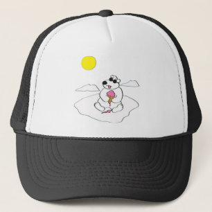 Polar Bear Eating Ice Cream Cone Trucker Hat