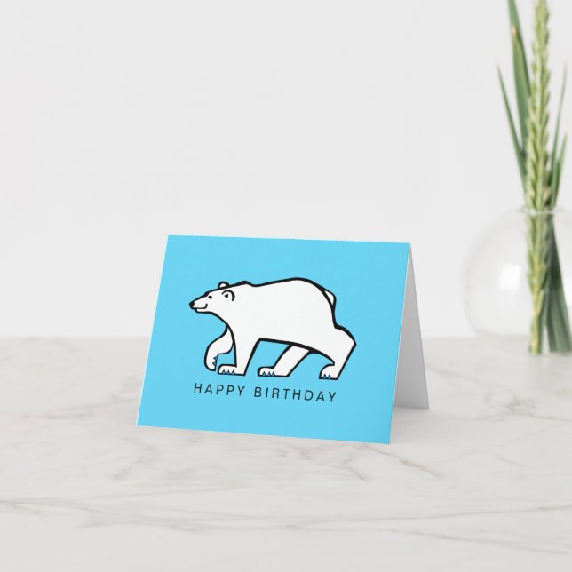 POLAR  BEAR - Endangered animal graphic - Ice blue Card (Front)