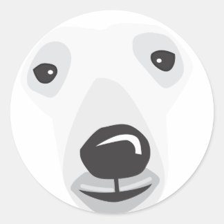 Polar Bear Face Classic Round Sticker