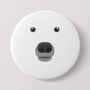 Polar Bear Face Costume Carnival Fancy Children . 7.5 Cm Round Badge