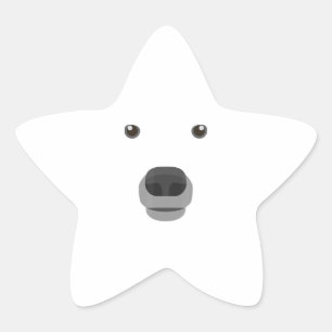 Polar Bear Face Costume Carnival Fancy Children . Star Sticker