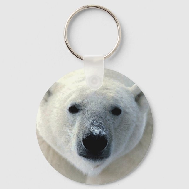 Polar Bear Face Key Ring (Front)