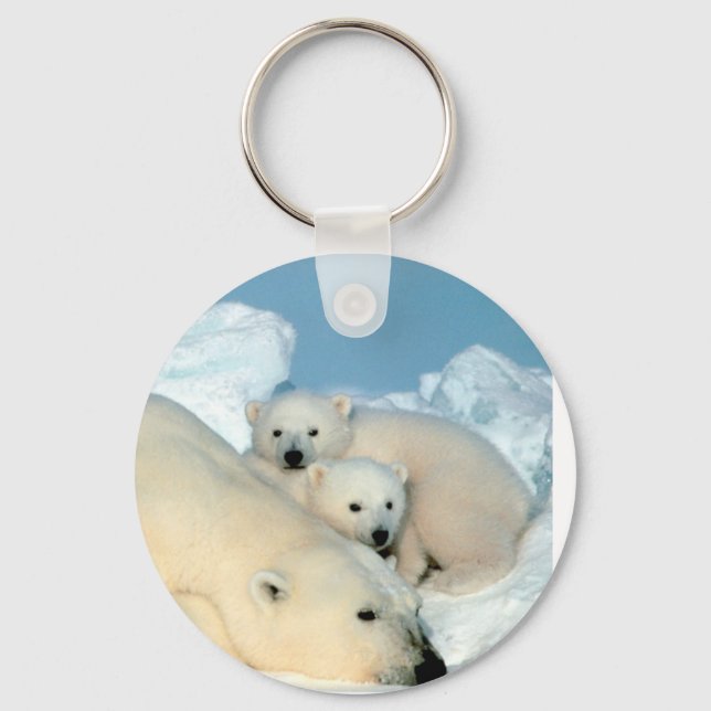 Polar Bear Family Key Ring (Front)