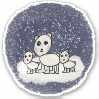 Polar Bear Family Sticker