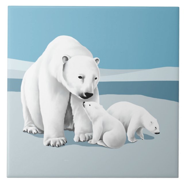 Polar Bear Family Tile (Front)