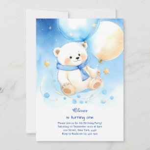 Polar Bear First Birthday Invitation