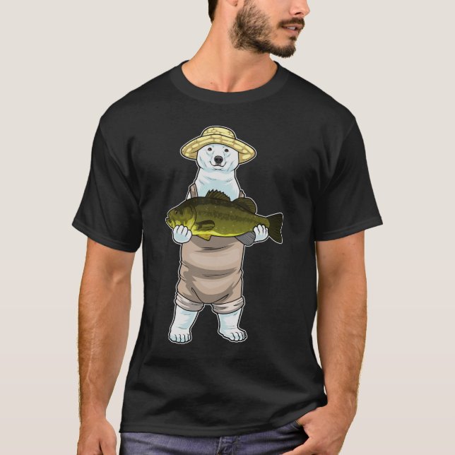 Polar bear Fisher Fish Fishing T-Shirt (Front)