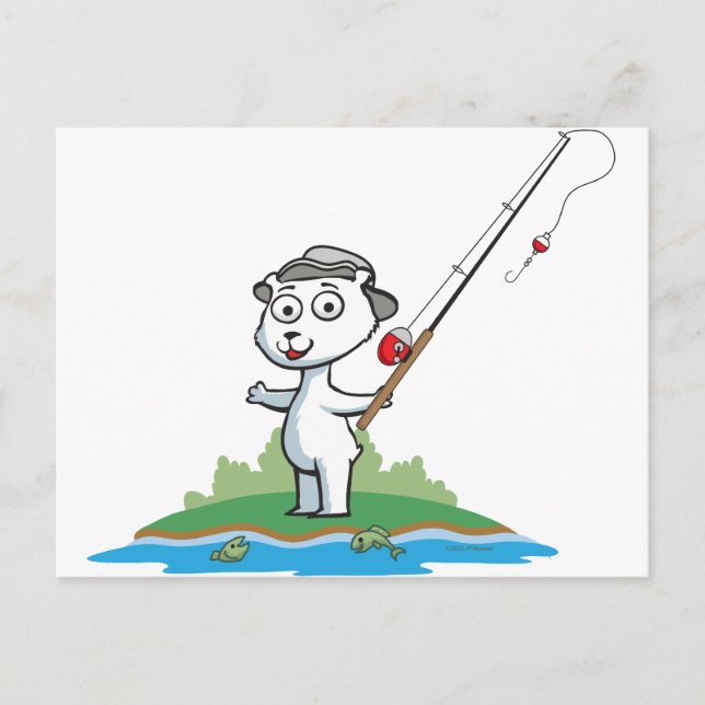 Polar Bear Fishing Postcard (Front)
