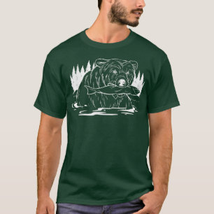 Polar bear fishing with the fish in the mouth fish T-Shirt