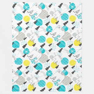 Polar bear fleece blanket