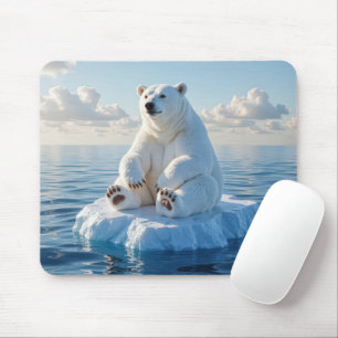 Polar Bear Floating On an Ice Floe Mouse Pad