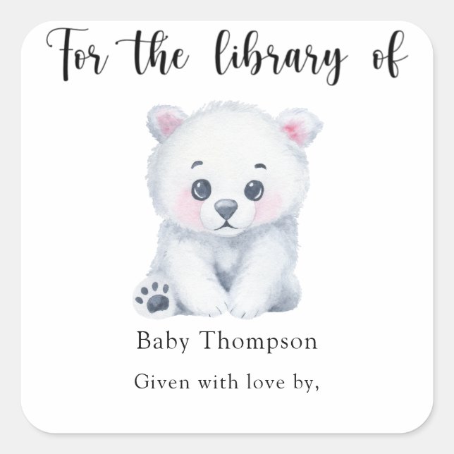 Polar bear - for the library of square sticker (Front)