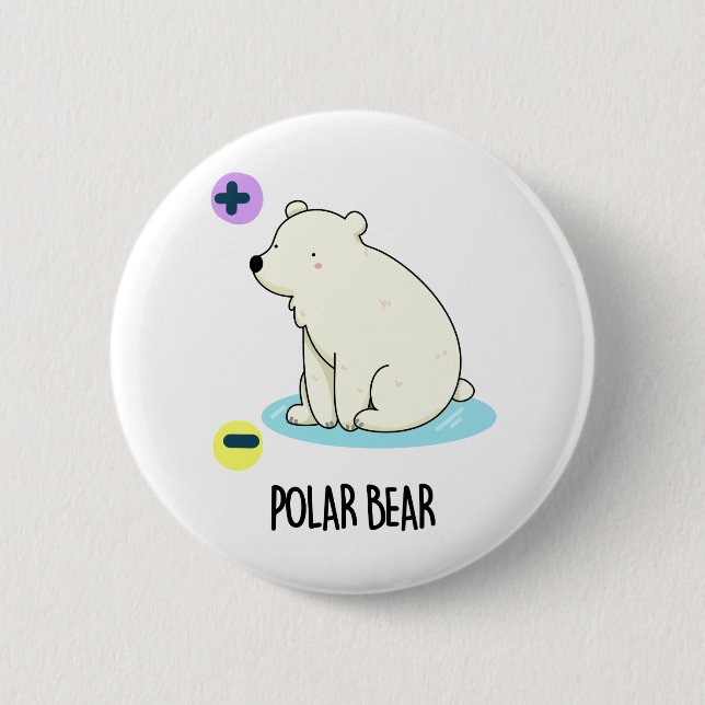 Polar Bear Funny Science Pun  6 Cm Round Badge (Front)