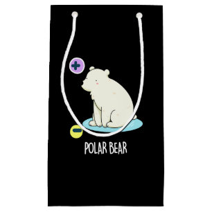 Polar Bear Funny Science Pun Dark BG Small Gift Bag