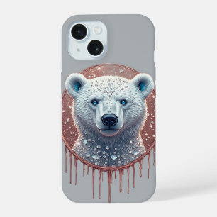 Polar Bear Geometric Portrait Copper Details iPhone 15 Case