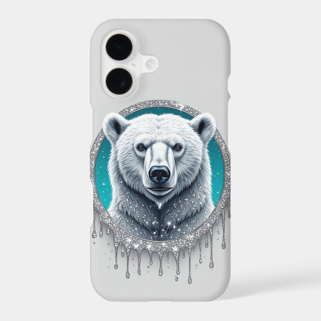 Polar Bear Geometric Portrait Minimal Style (Back)