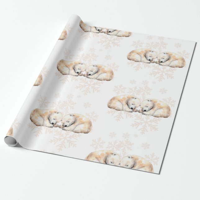 Polar Bear Gift Wrapping Paper (Unrolled)