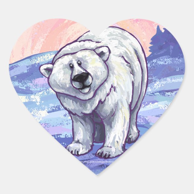 Polar Bear Gifts & Accessories Heart Sticker (Front)