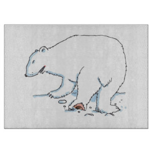 Polar Bear glass cutting board