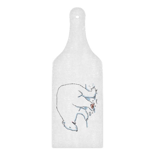 Polar Bear glass paddle cutting board (Front)