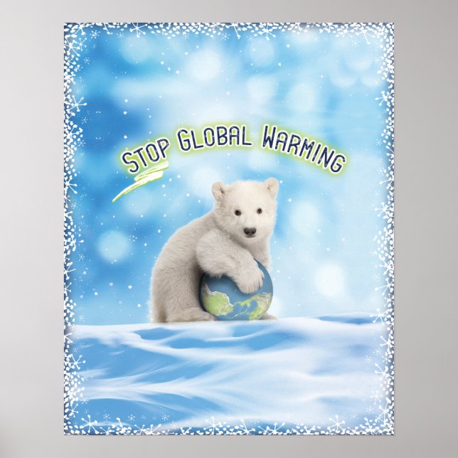 Polar Bear Global Warming Poster (Front)
