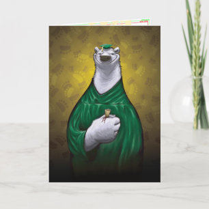 Polar Bear Graduation Card Green
