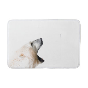 Polar bear growl bath mat