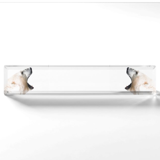 Polar bear growl nameplate (Front)