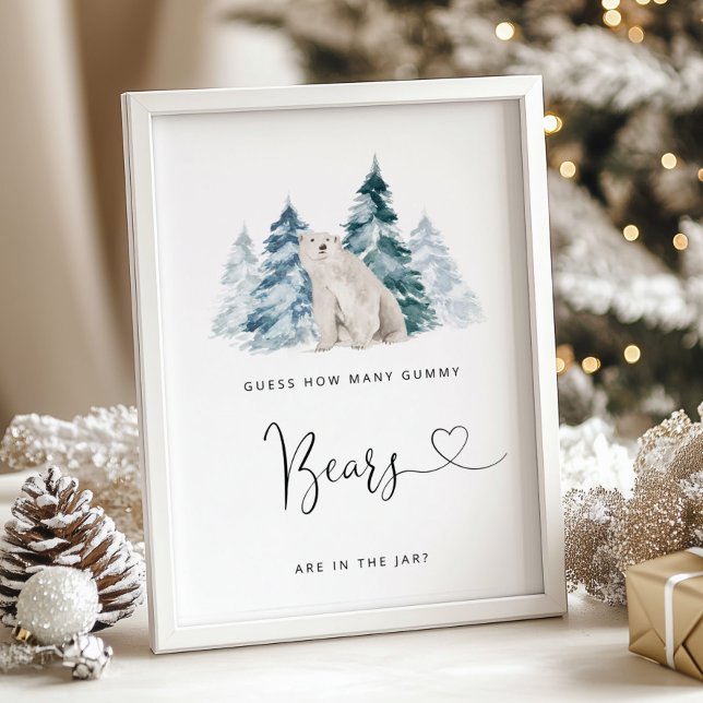 Polar bear Guess how many gummy bears Poster (Creator Uploaded)