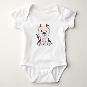 Polar Bear Halloween Cute Devil Kids Witches Baby Bodysuit