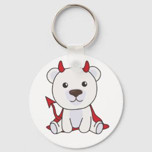 Polar Bear Halloween Cute Devil Kids Witches Keych Key Ring