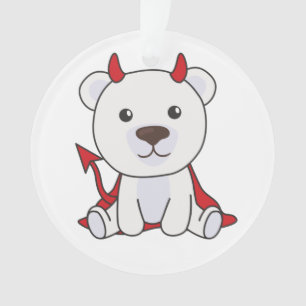 Polar Bear Halloween Cute Devil Kids Witches Ornament