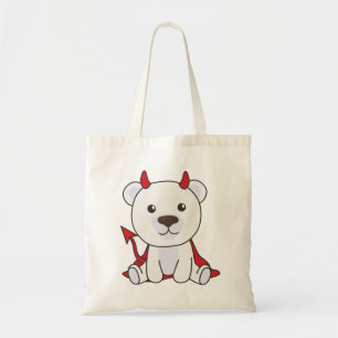 Polar Bear Halloween Cute Devil Kids Witches Tote Bag
