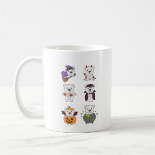 Polar Bear Halloween Witch Devil Pumpkin Vampire Coffee Mug
