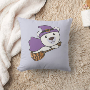 Polar Bear Halloween Witch Kids Witches Costume Cushion