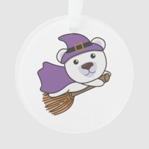 Polar Bear Halloween Witch Kids Witches Costume Ornament