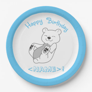 Polar Bear Happy Birthday Paper Plates