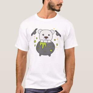 Polar Bear Happy Halloween Cauldron Bat T-Shirt